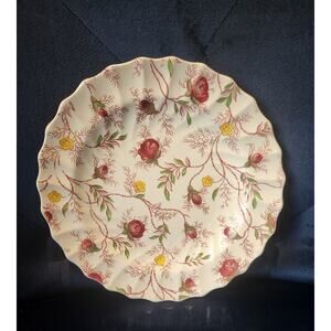 Spode Copeland Rosebud Chintz Pink 6" Plate England Scalloped Floral n Vines